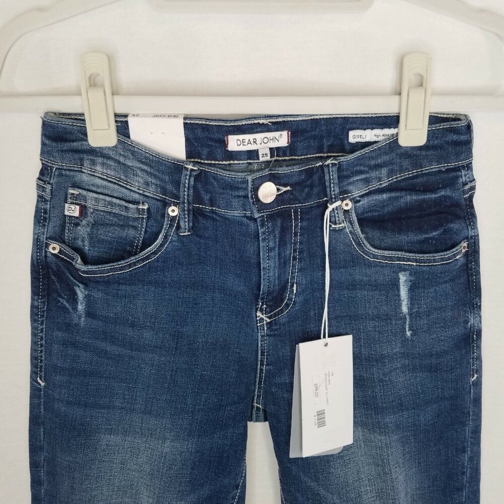 Dear John Women's Size 25 Jeans Gisele High Waisted Skinny Raw Hem Step Hem - Picture 3 of 10